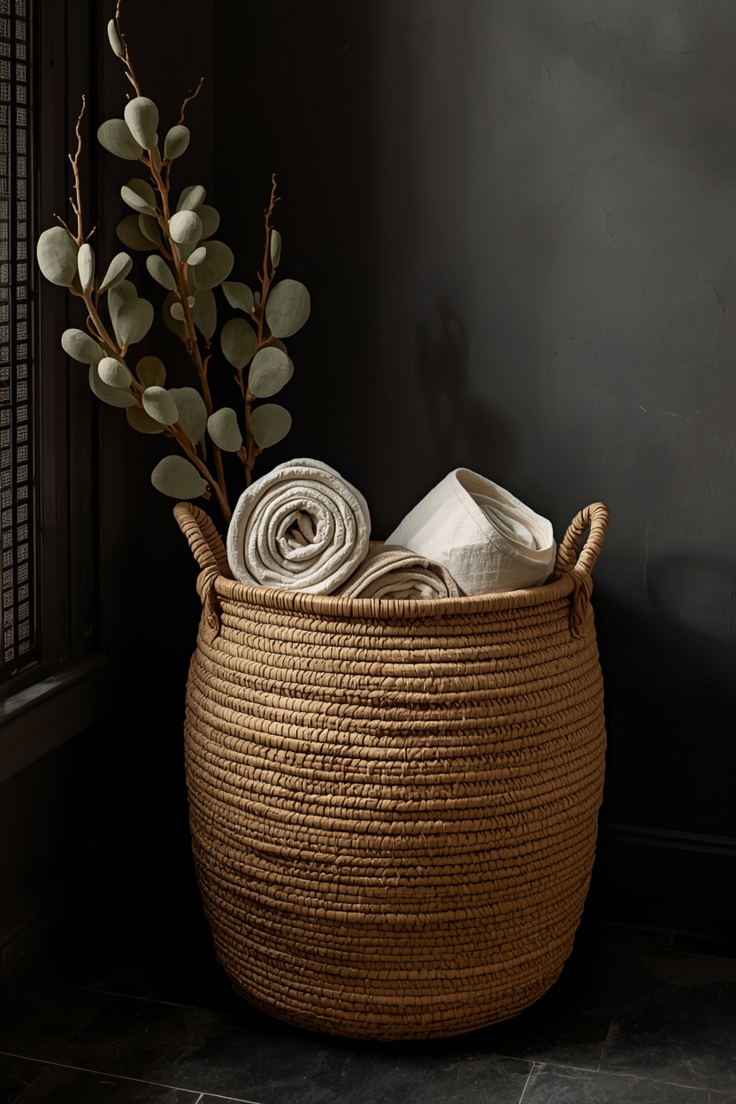 Panier jonc de mer naturel