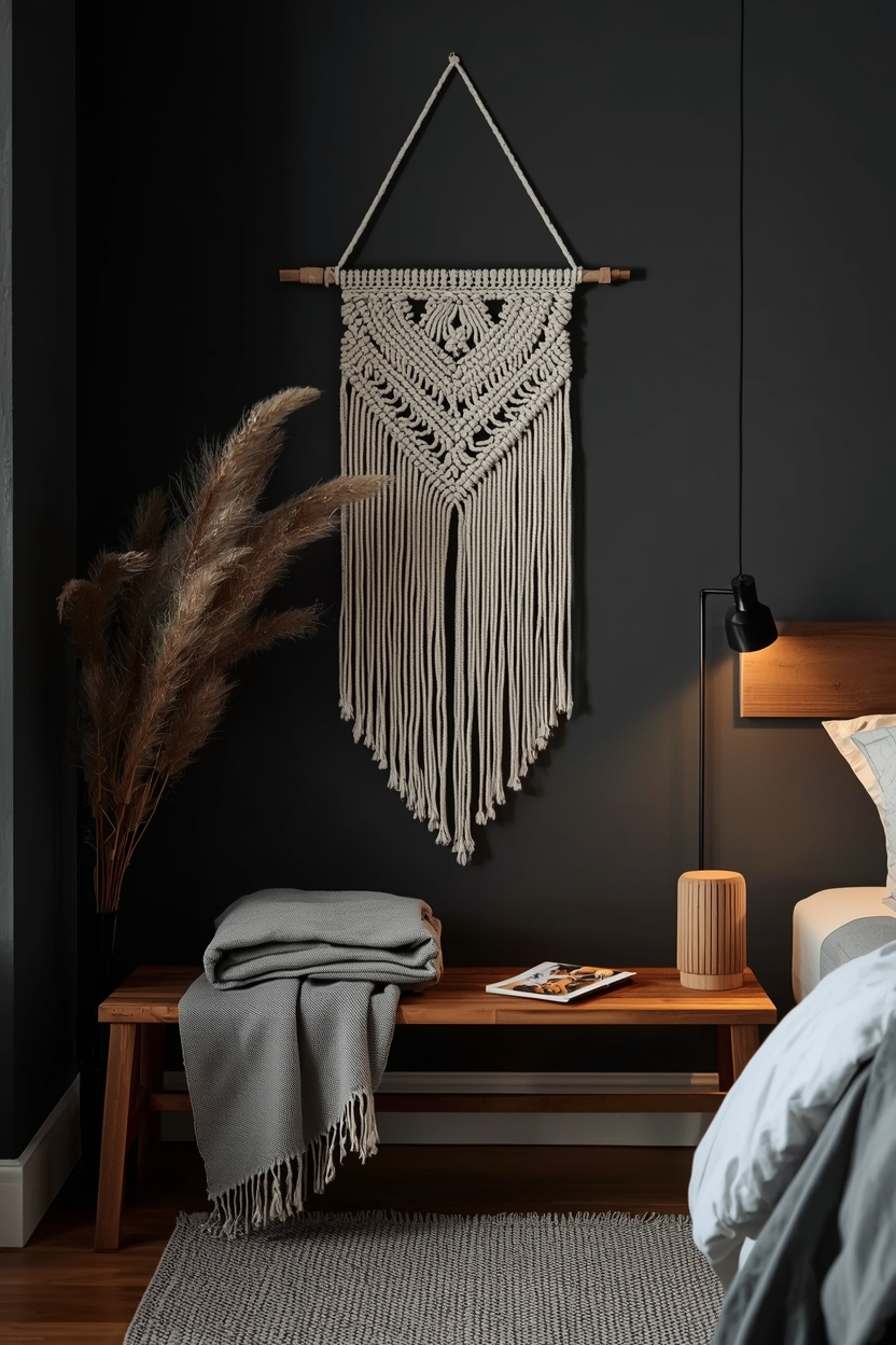 Tenture murale macramé